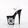 Pleaser - FLAMINGO808NLHS Sandale à bride à la cheville, Pole dance chaussures - Noir/Transparent Product image